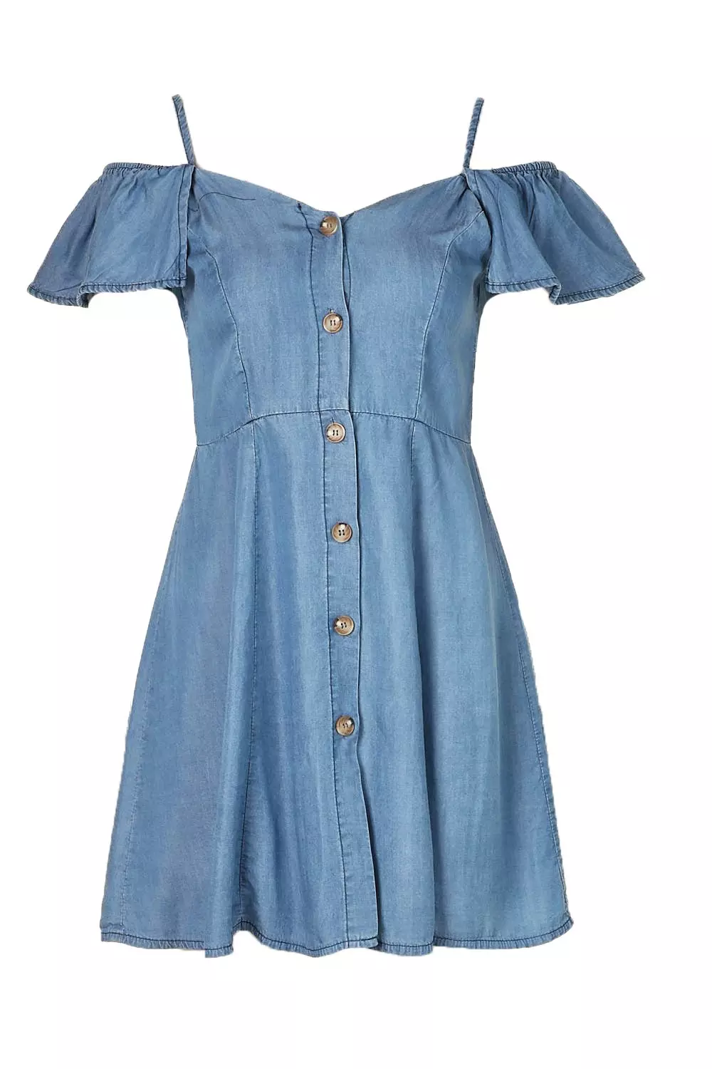 Cold shoulder 2025 chambray dress